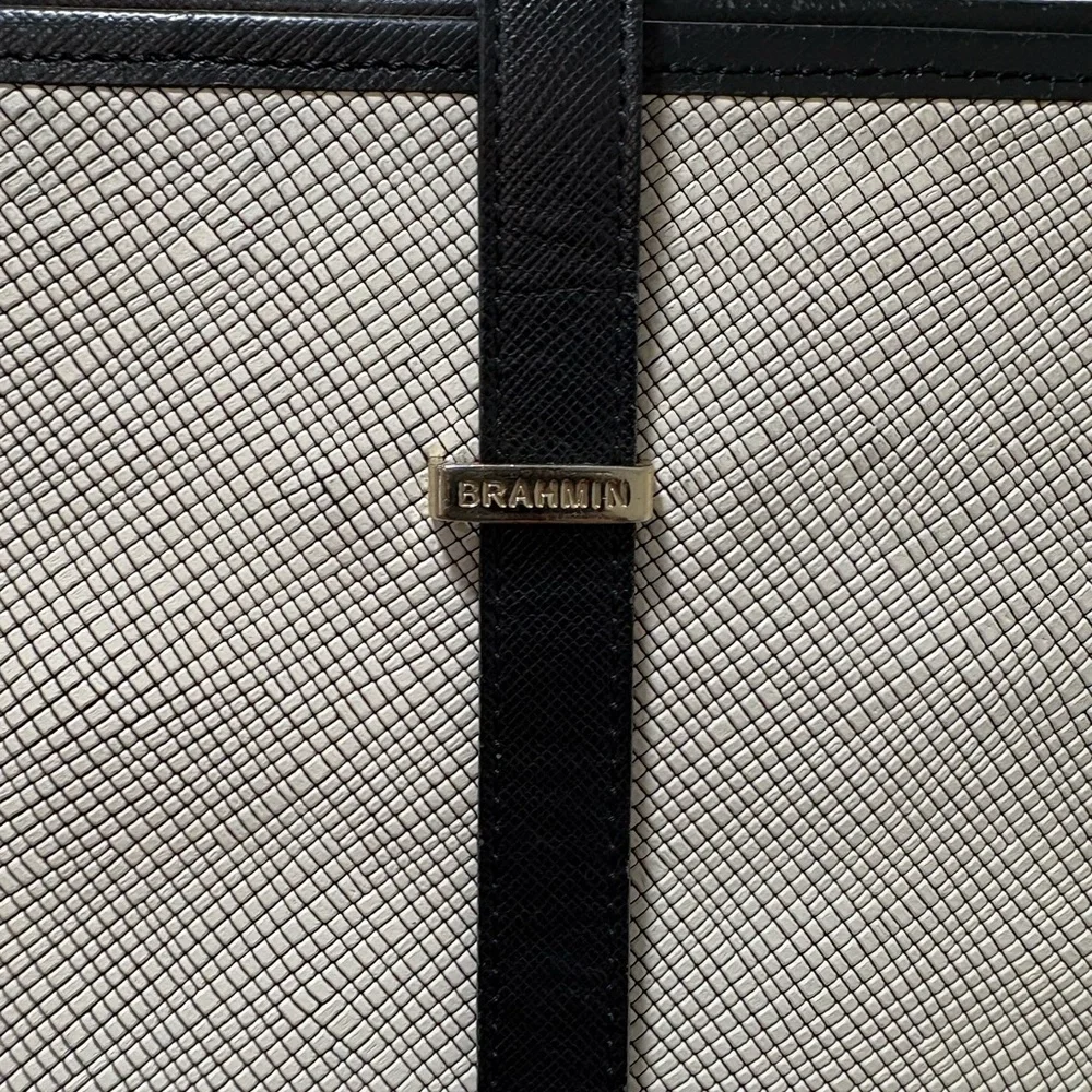 Brahmin All Day Tote Leather Black Straps See Pics For Flaws